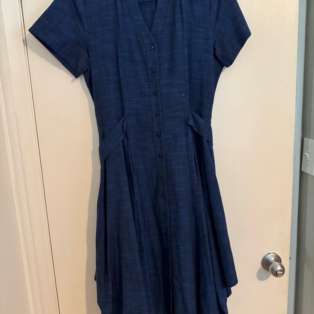 Elegant Blue Business Casual Dress